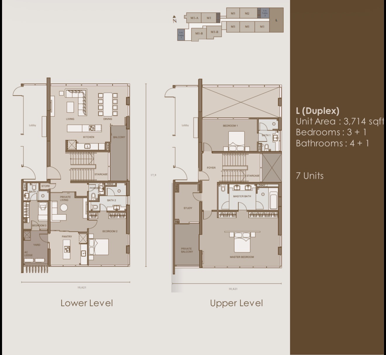 Type L Duplex floor plan