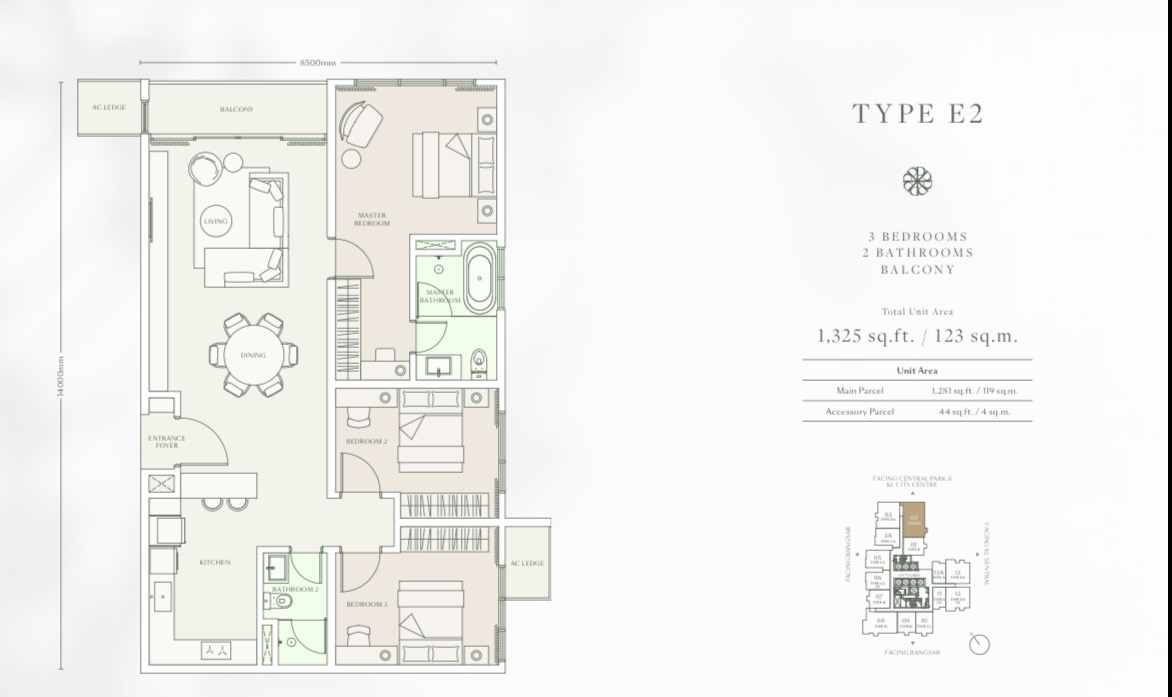 Type E2 floor plan