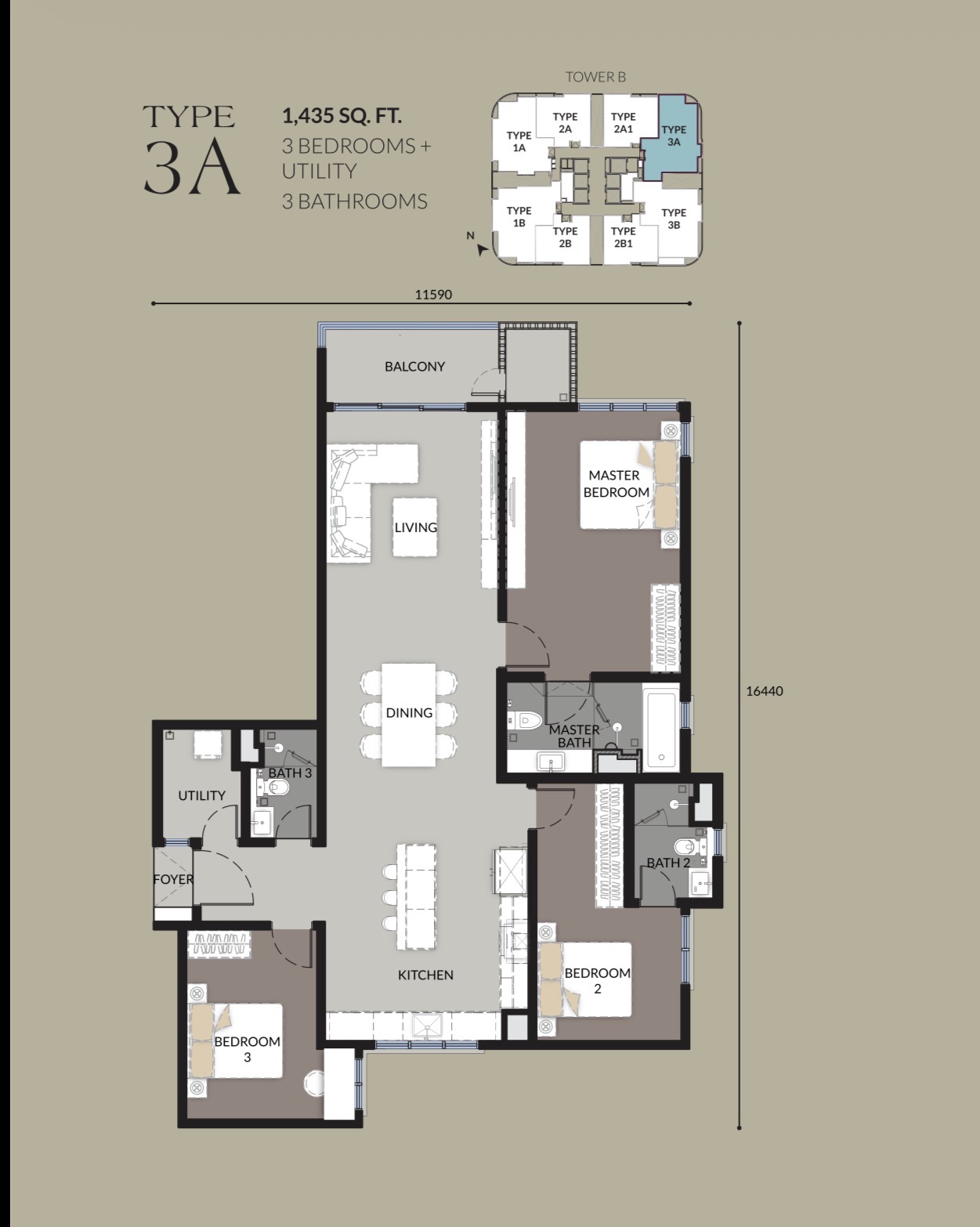 Type 3A floor plan